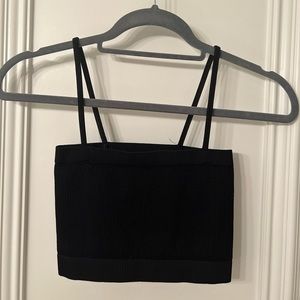 Out from Under - Ribbed Black Cropped Tank